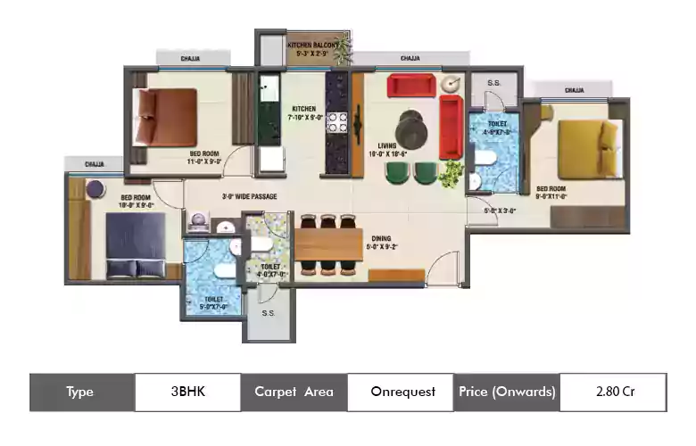 Arihant Advika Vashi 3 BHK